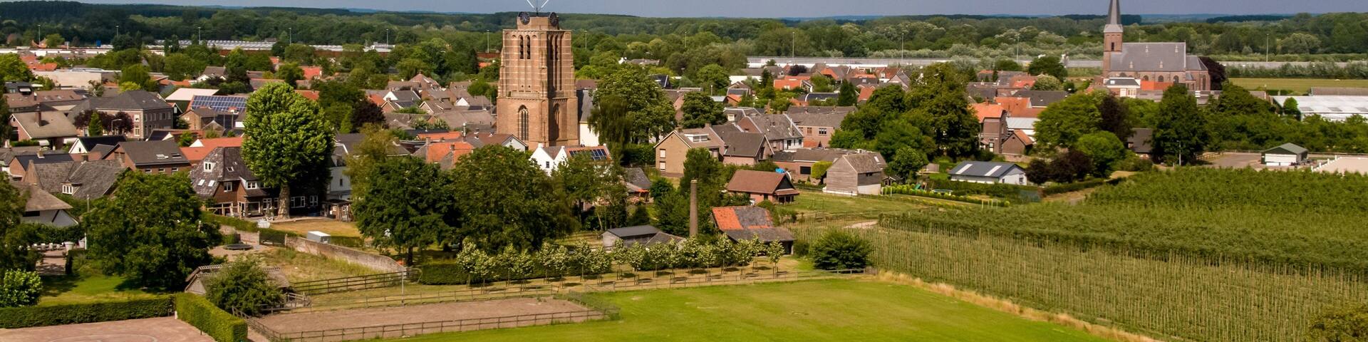 Wide angle shot of the Dutch village of Beesd in the Netherlands