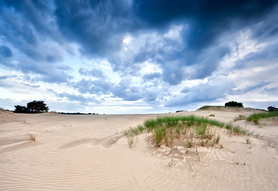 stormy clouds over sand dune, Appelscha, Drenthe