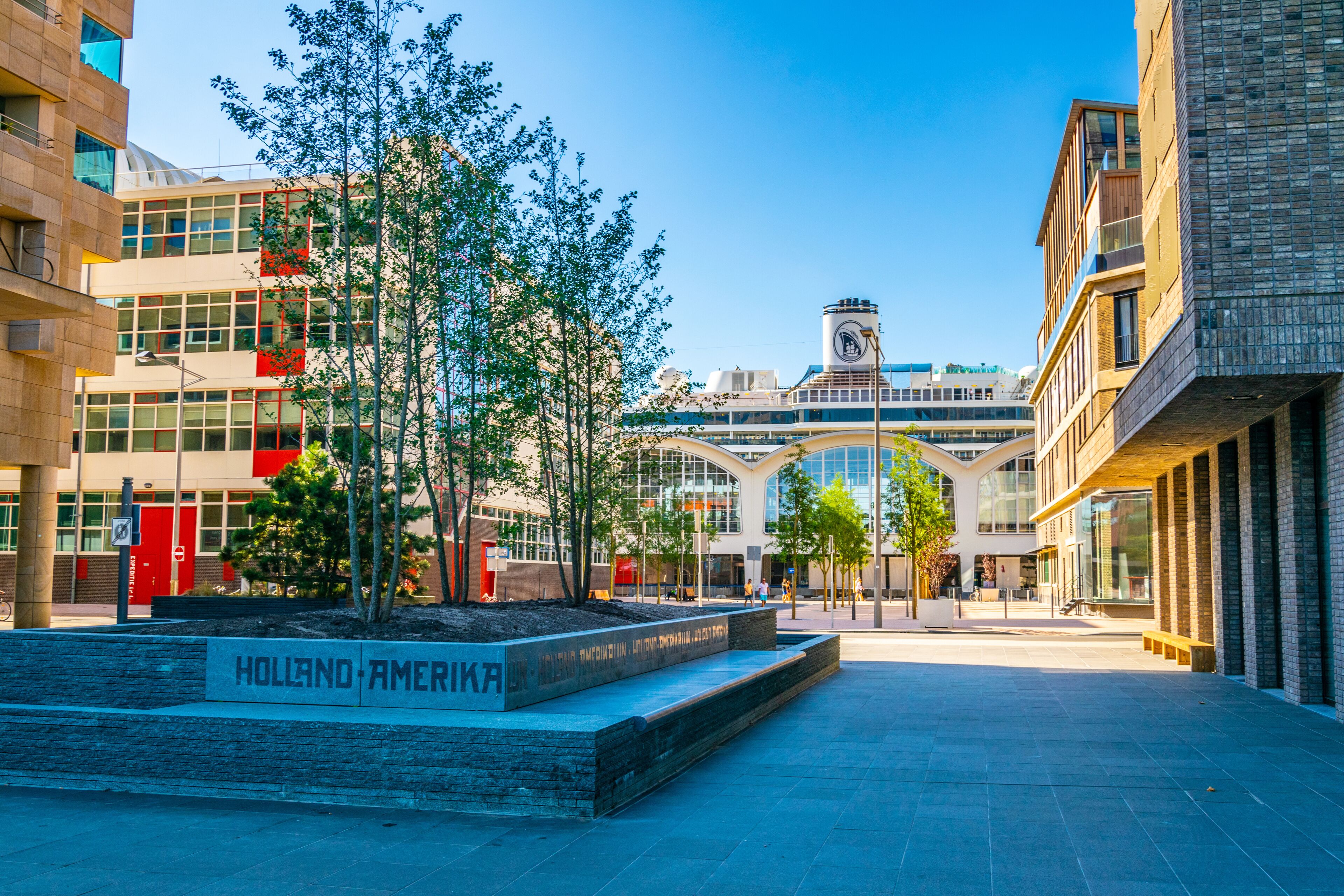 Holland america line and other skyscrapers in Rotterdam, Netherlands