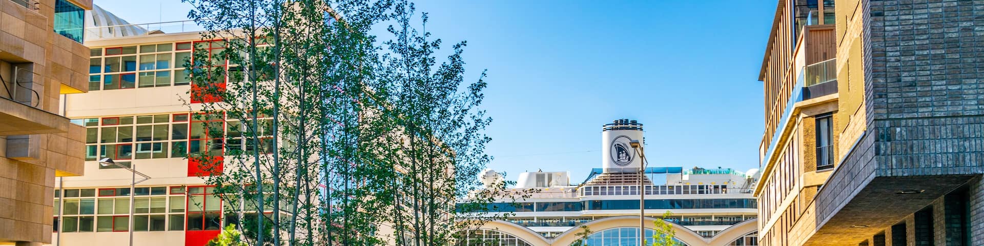 Holland america line and other skyscrapers in Rotterdam, Netherlands