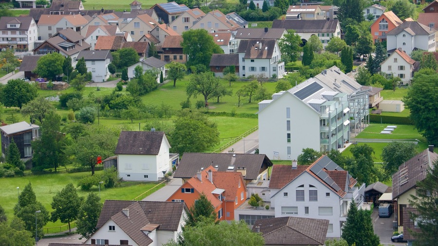Liechtenstein featuring a small town or village and tranquil scenes