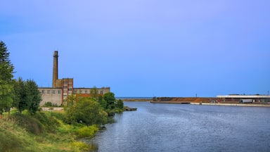 The mouth of the Salaca River, which flows into the Gulf of Riga, Salacgriva Municipality, Latvia