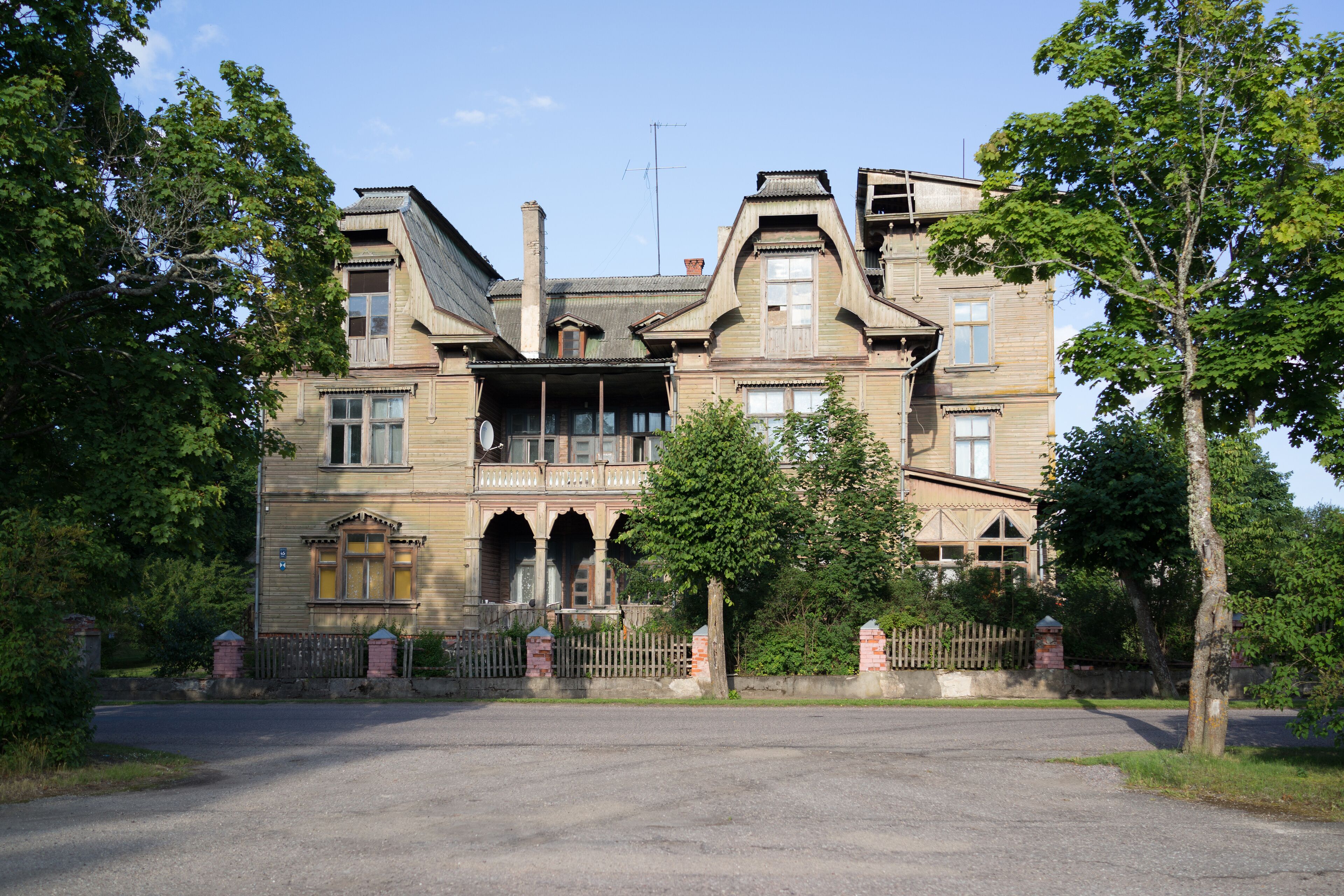 Ainazi, Latvia: July, 2018 - wooden house in Ainazi