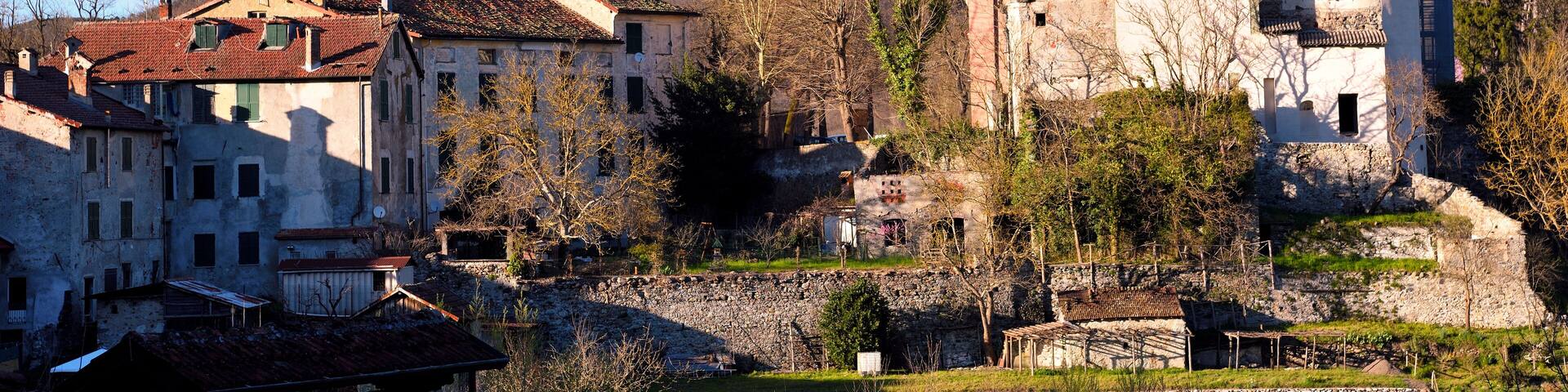 hilly panorama of voltaggio alessandria piedmont italy