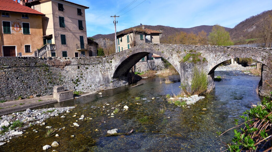 Romanesque bridge or Paganini bridge voltaggio Alessandria Piedmont Italy