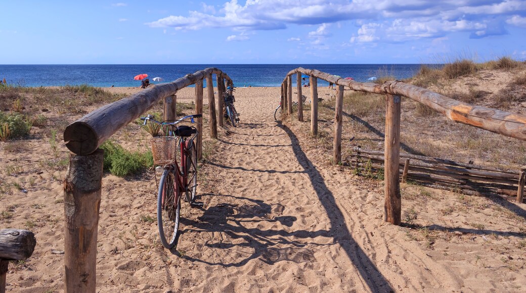 Torre Colimena Beach in Apulia, region of southern Italy, stretches inside the Nature Park “Palude del Conte e Duna Costiera”, offering a corner of paradise in Salento.