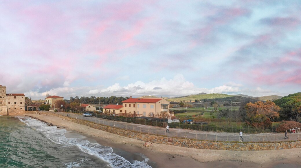 Torre Mozza, Tuscany, Italy. Aerial panoramic view in autumn after a storm