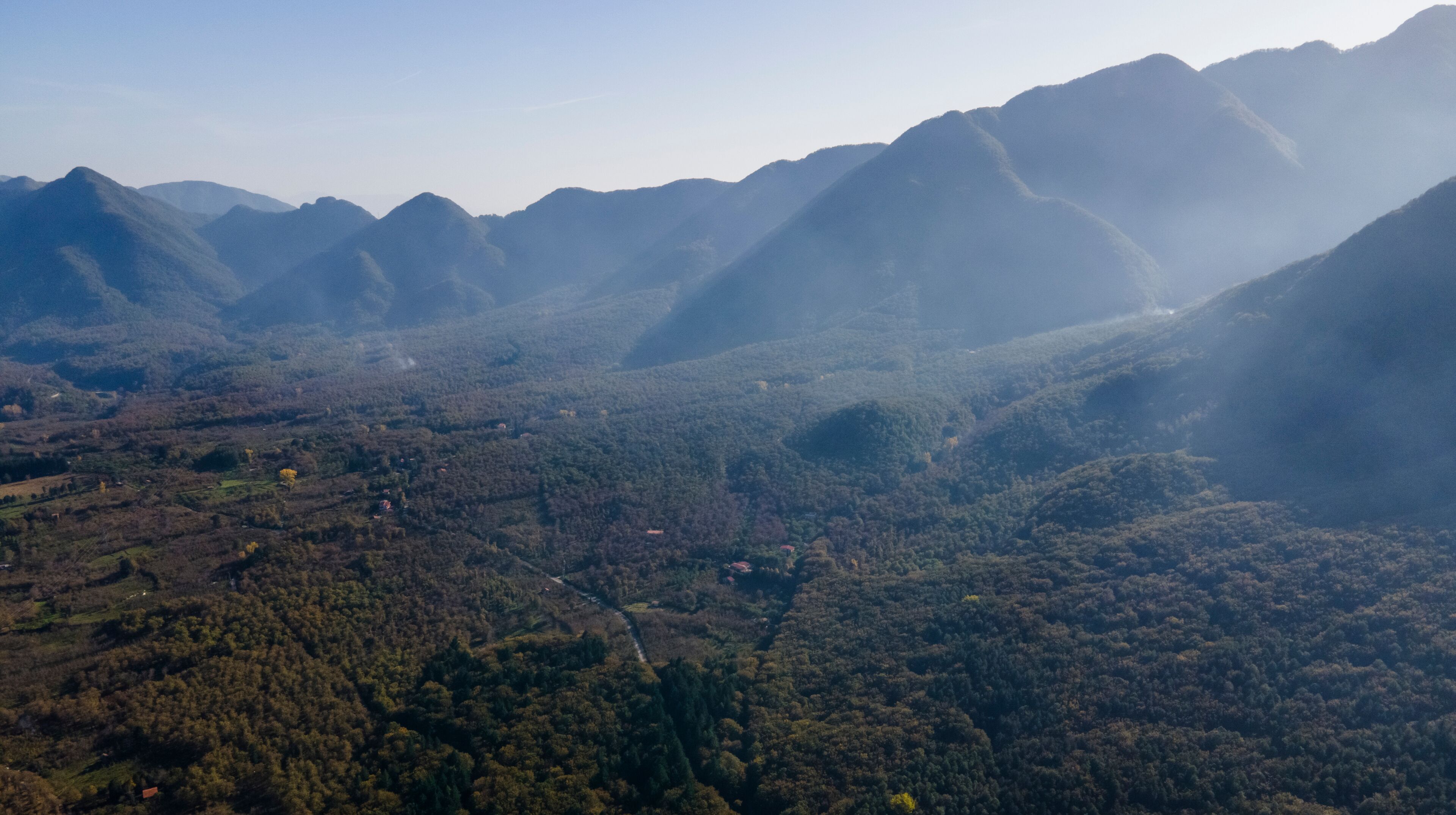 Aerial view of Terminio Mountain, Avellino, Irpinia, Campania, Italy.