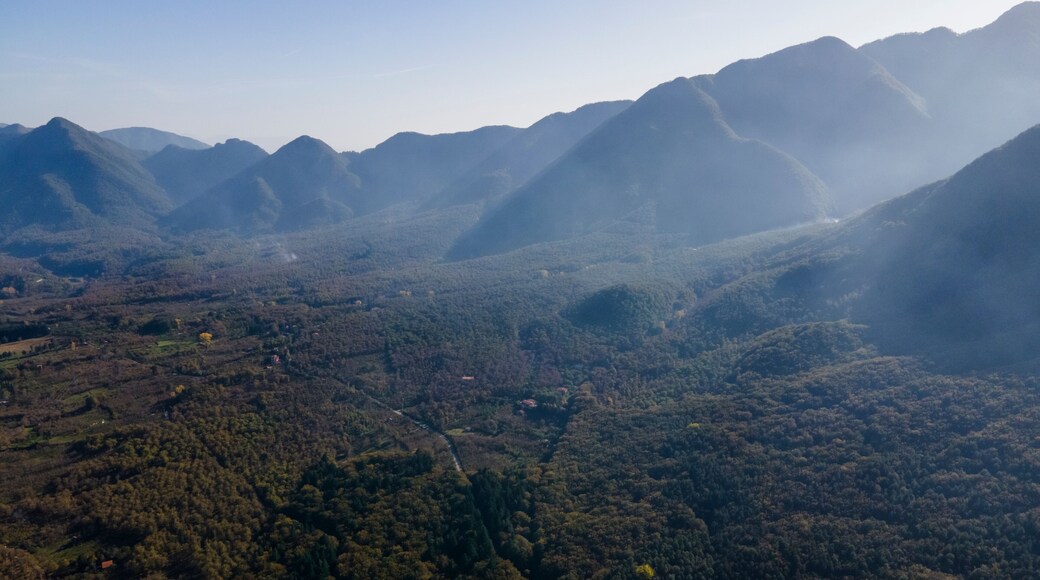 Aerial view of Terminio Mountain, Avellino, Irpinia, Campania, Italy.