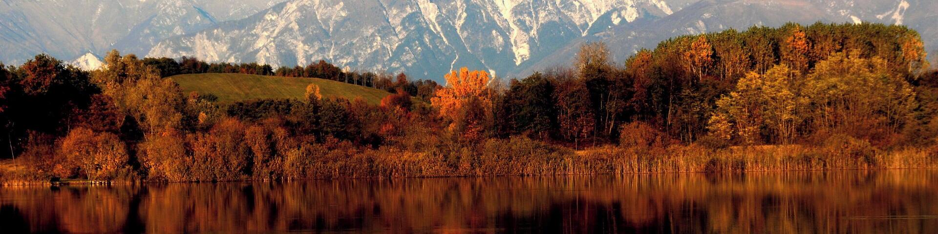 Lake of Ragogna in the community of Ragogna, province of Udine, region Friuli Venezia-Giulia, Italy