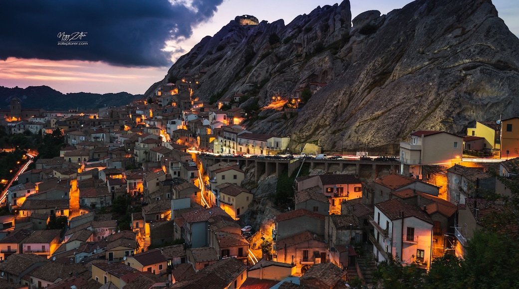 Blue hour shot of the beautiful Pietrapertosa in southern Italy.