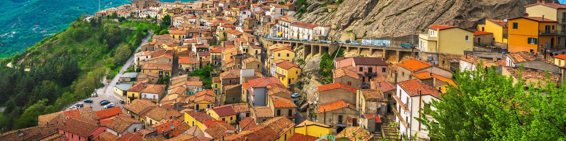 Pietrapertosa village in Apennines Dolomiti Lucane. Basilicata, Italy.