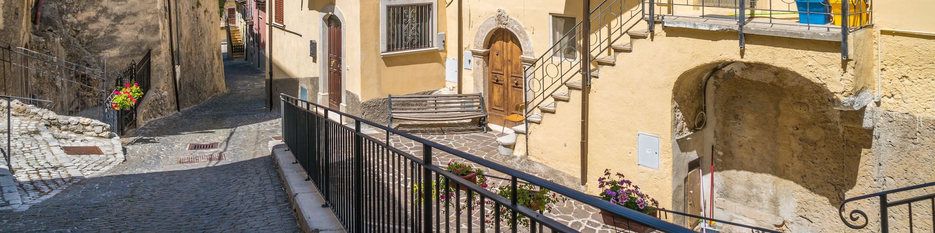 Pettorano sul Gizio in a summer afternoon, rural village in the province of L'Aquila, Abruzzo, Italy.