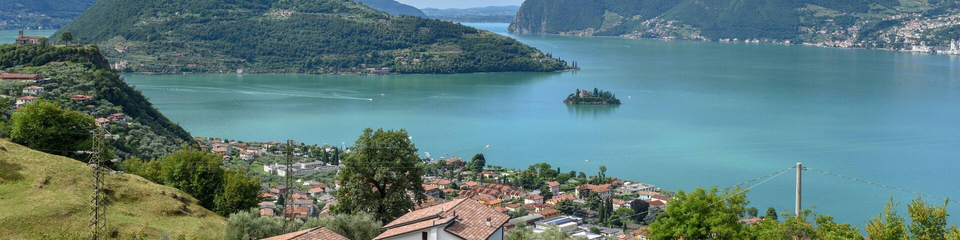 View at lake Iseo on Lombardy, Italy
