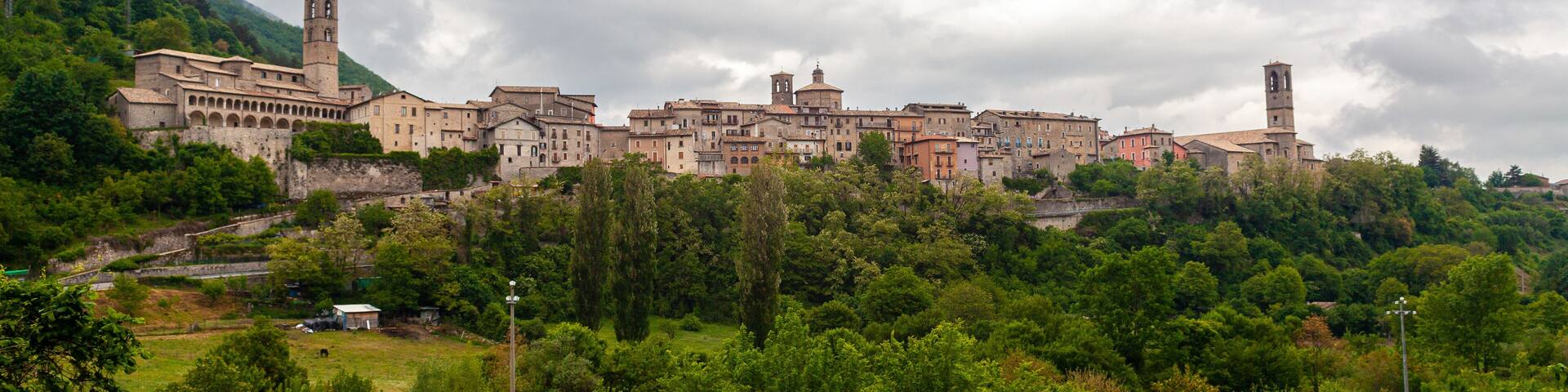 Skyline of the medieval town Leonessa, province of Rieti, Lazio