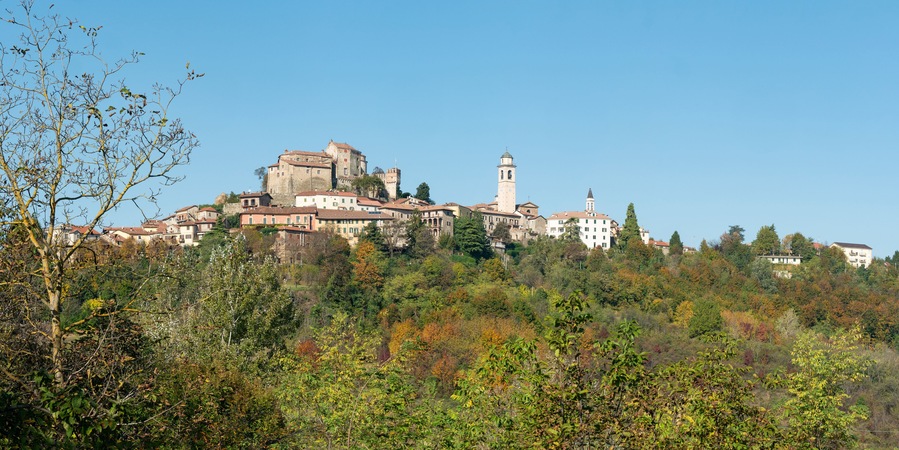 Cremolino medieval village on a hill of Monferrato Piedmont Italy