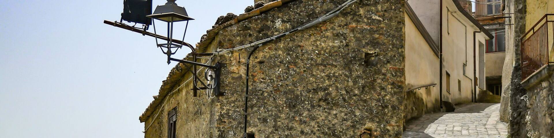 A street in the historic center of Chiaromonte, a old town in the Basilicata region, Italy.