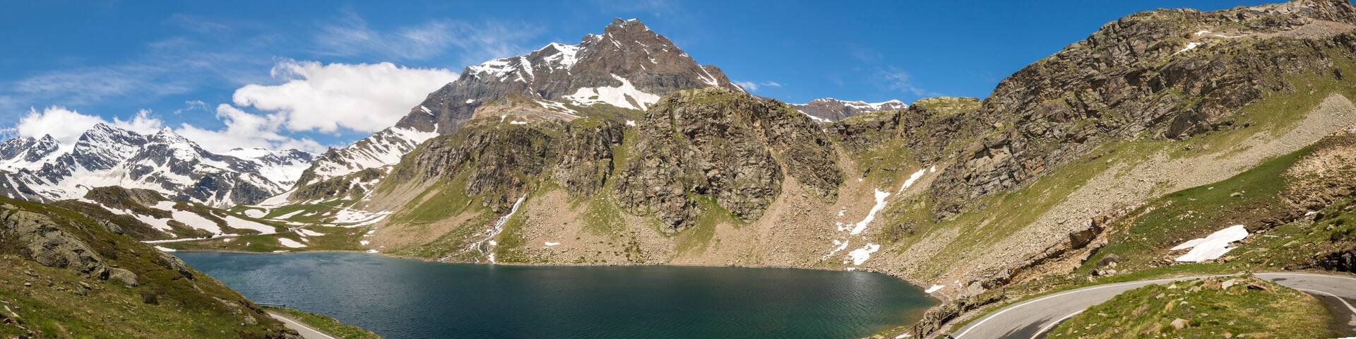 mountain roads between Ceresole Reale and the Nivolet hill in Piedmont in Italy