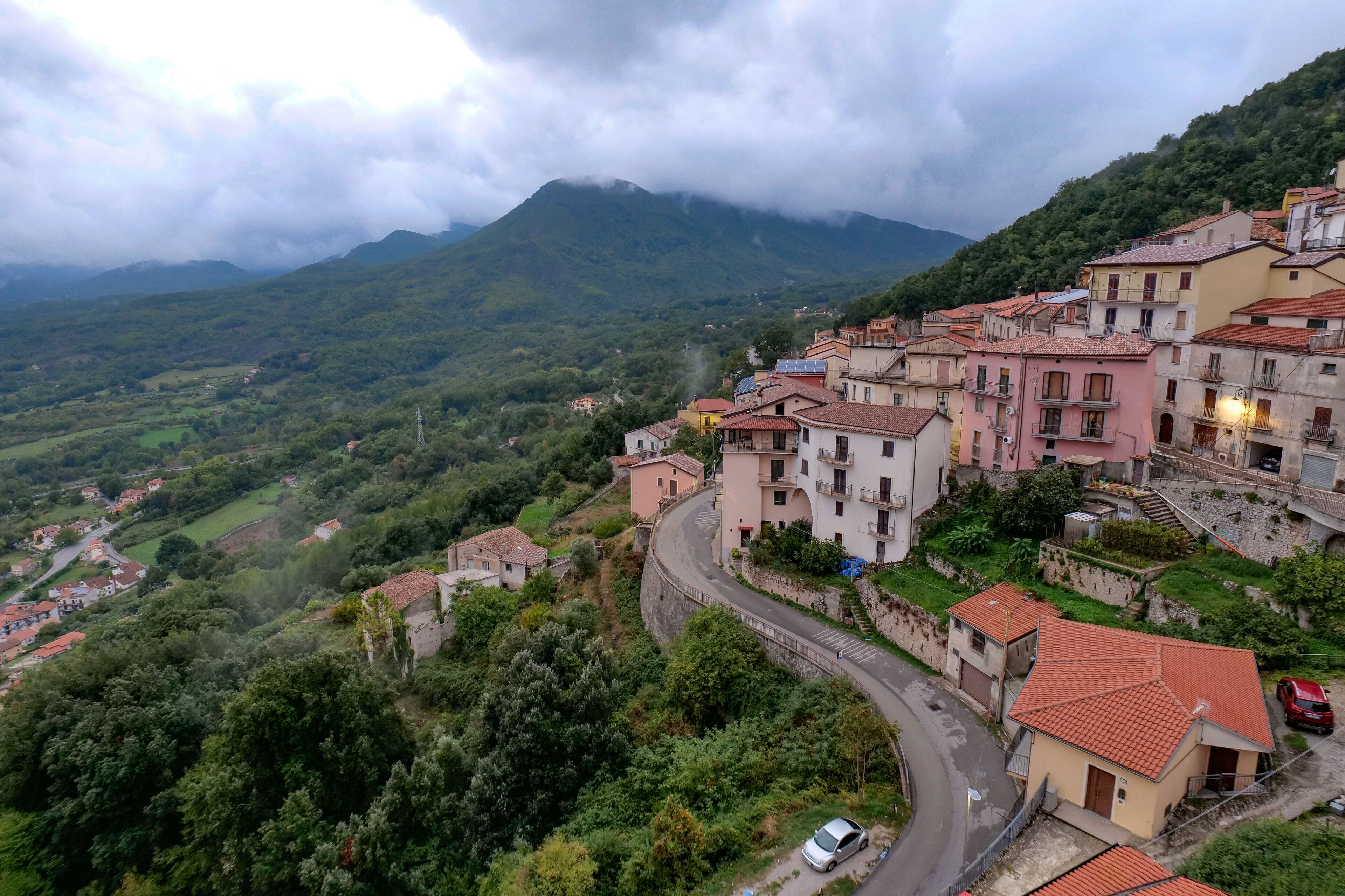 The landscape of Castelluccio Superiore, a village in Basilicata, Italy.