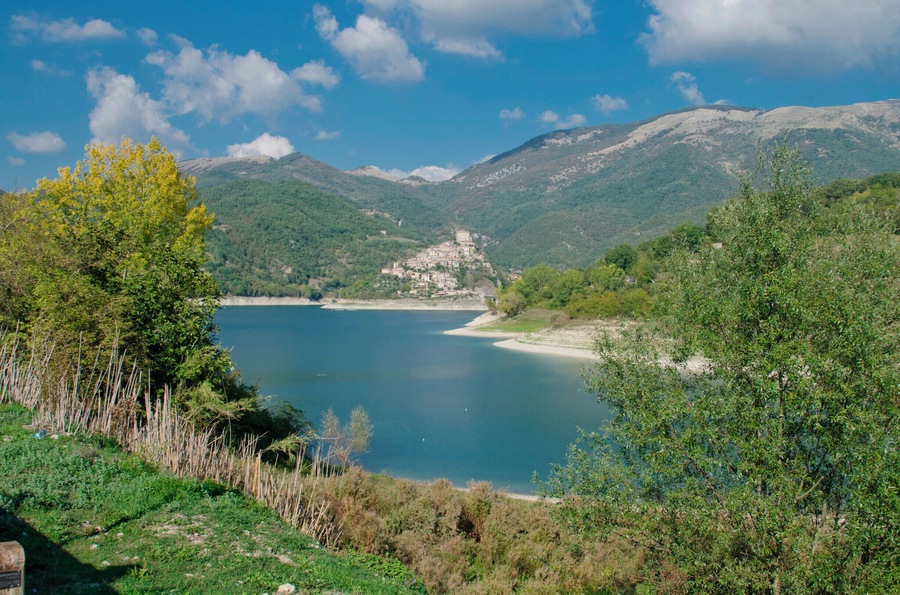 Castel di Tora on Lake of Turano (Rieti - Italy)