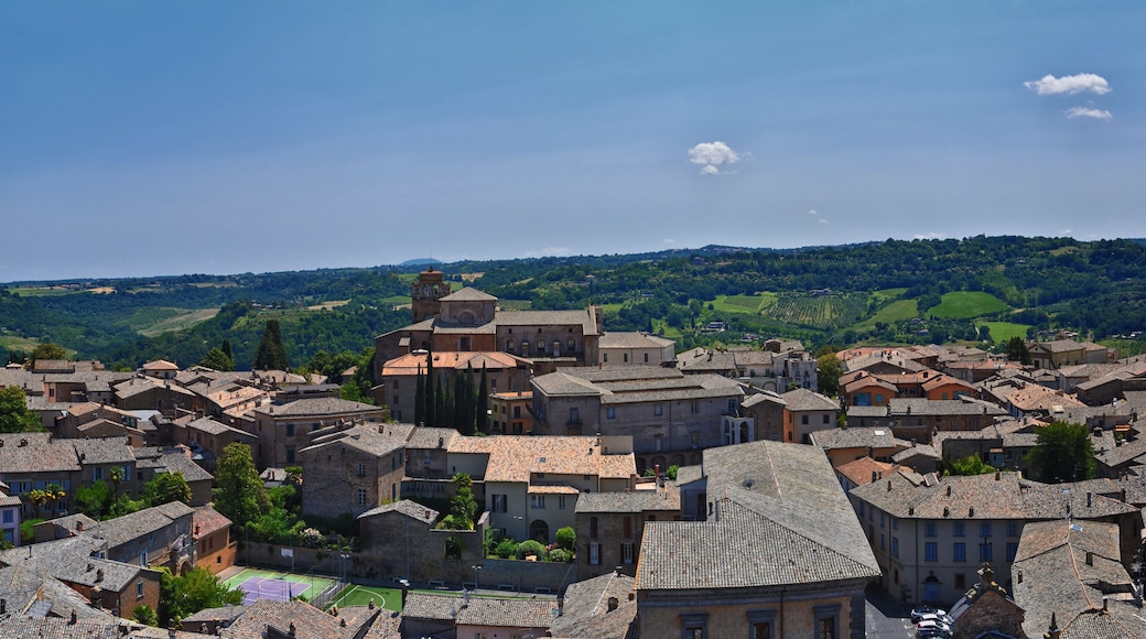 Orvieto ancient city and landscape rooftop views from the Tower, Torre del Moro, Umbria Italy 2023