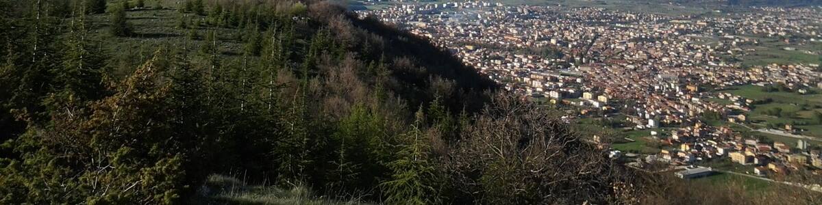 Panoramic view of Avezzano, Abruzzo, Italy, from Salviano mountain