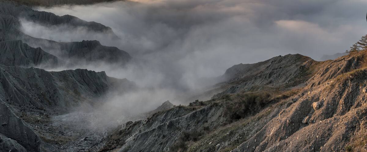 Badlands and Clouds at Sunset - Canossa, Reggio Emilia, Italy