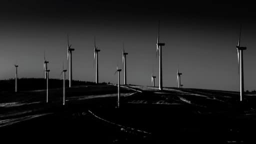 Surreal picture of the wind farm near Candela in Puglia.