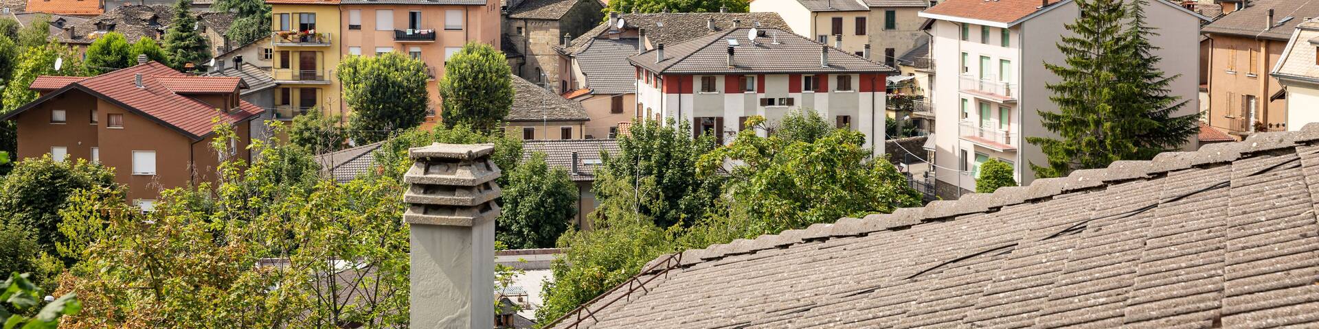 a view over Berceto town, Province of Parma, Emilia-Romagna, Italy