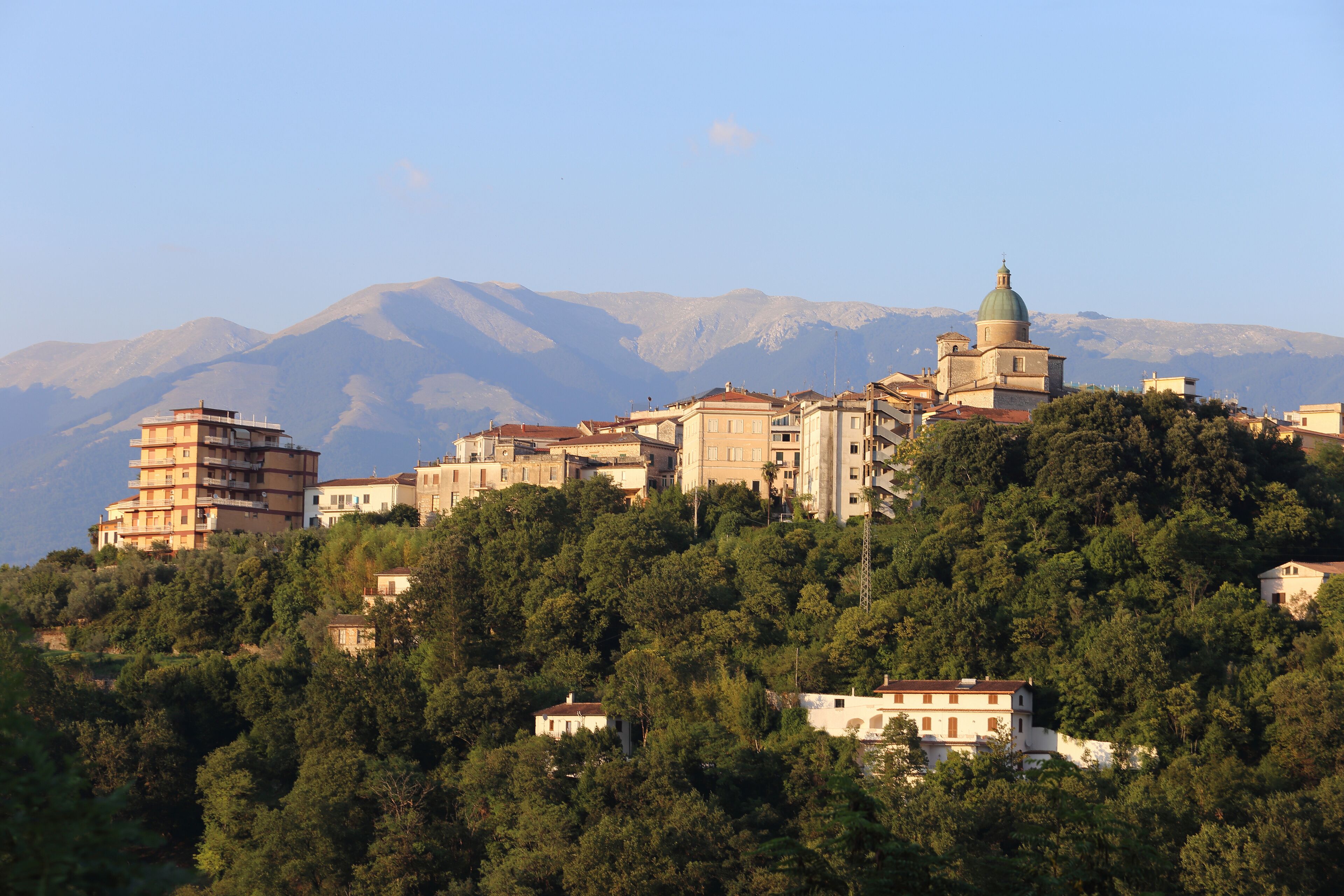 Atina, Italy - August 20, 2023. Panoramic photo of the town in the province of Frosinone
