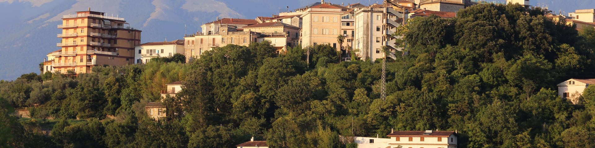 Atina, Italy - August 20, 2023. Panoramic photo of the town in the province of Frosinone