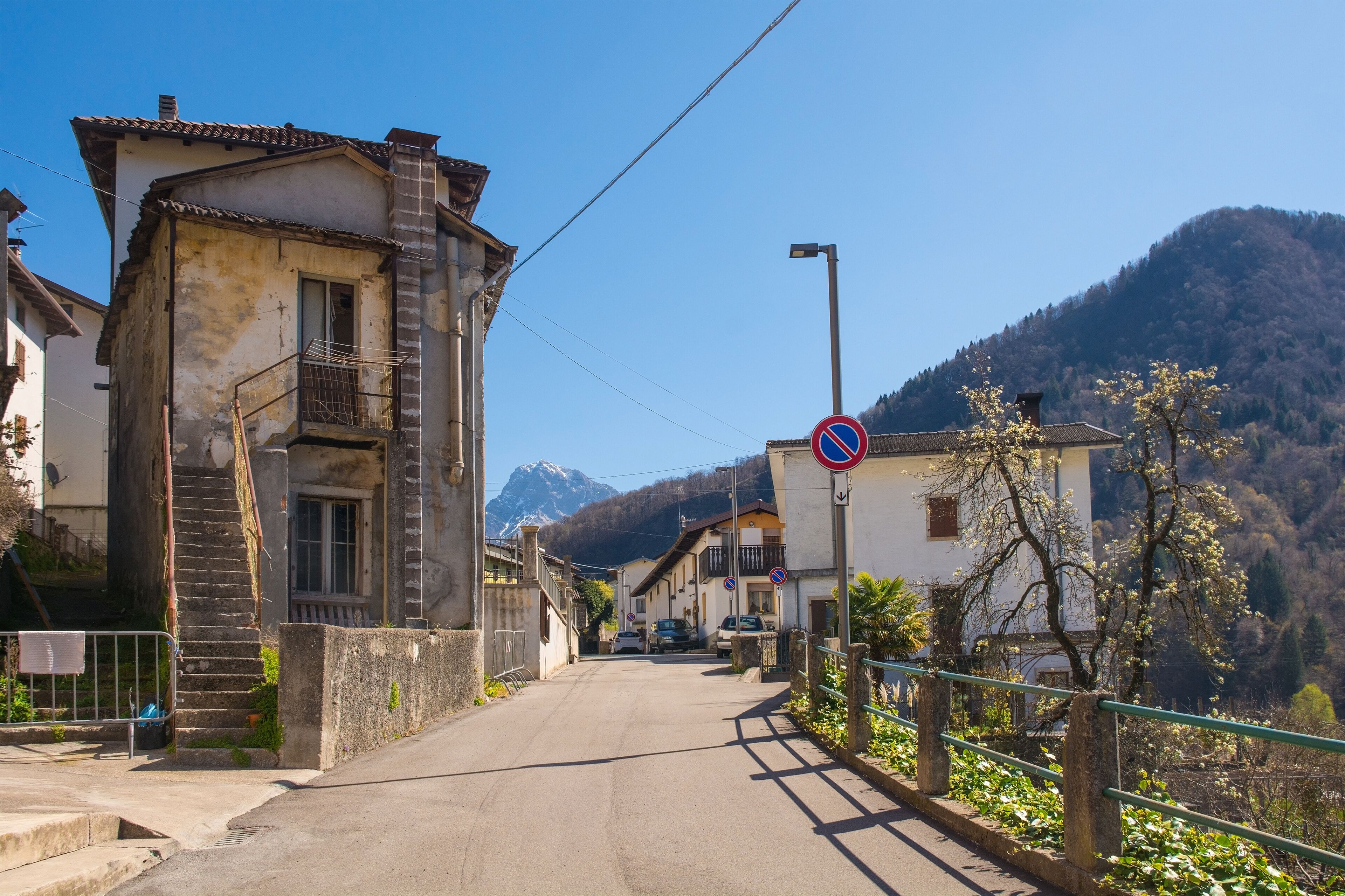 Historic stone houses in the mountain village of Cedarchis near Arta Terme in Carnia, Friuli-Venezia Giulia, north east Italy