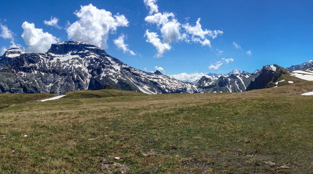 Panoramic view from Monte Cazzola over the Alpe Devero in Piedmont, Italy