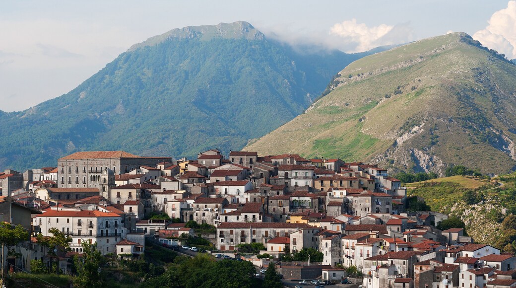Aieta, district of Cosenza, Calabria, Italy, Europe, view of the village