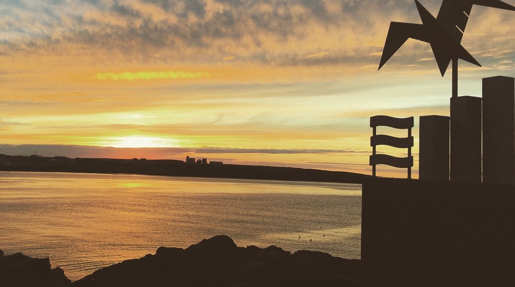 Sunrise at Reykjavik. The sun went down for not even a minute.