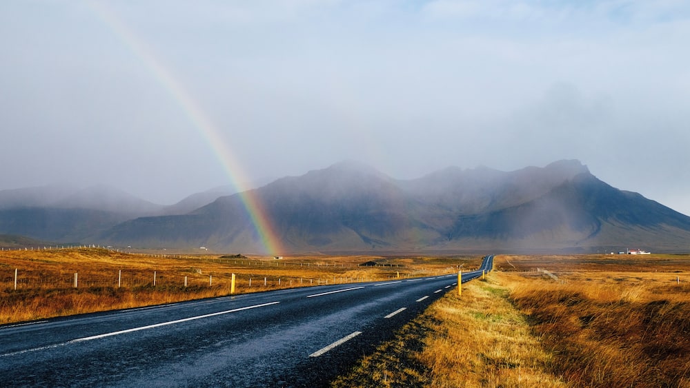 #OnTheRoad from Kirkjufell to Reykjavik, we were granted with one rainbow after the other. This road trip on road #1 was the best ever and we would go back in a heartbeat!