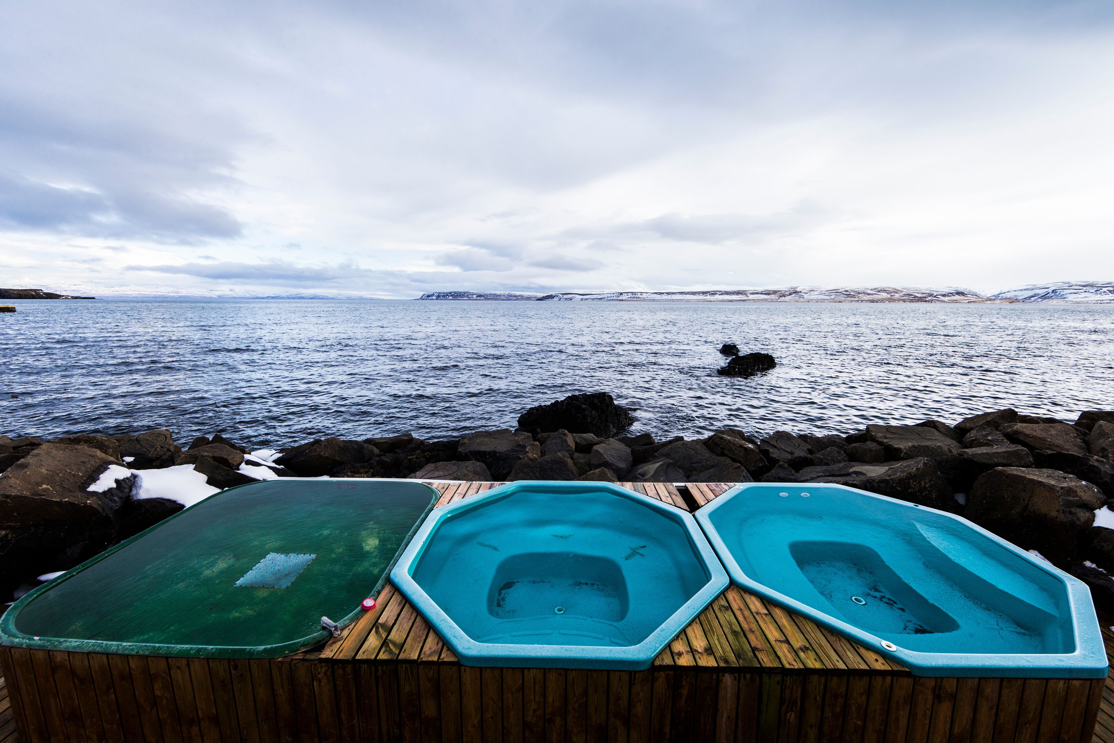 Hot tubs, Drangsnes Iceland.