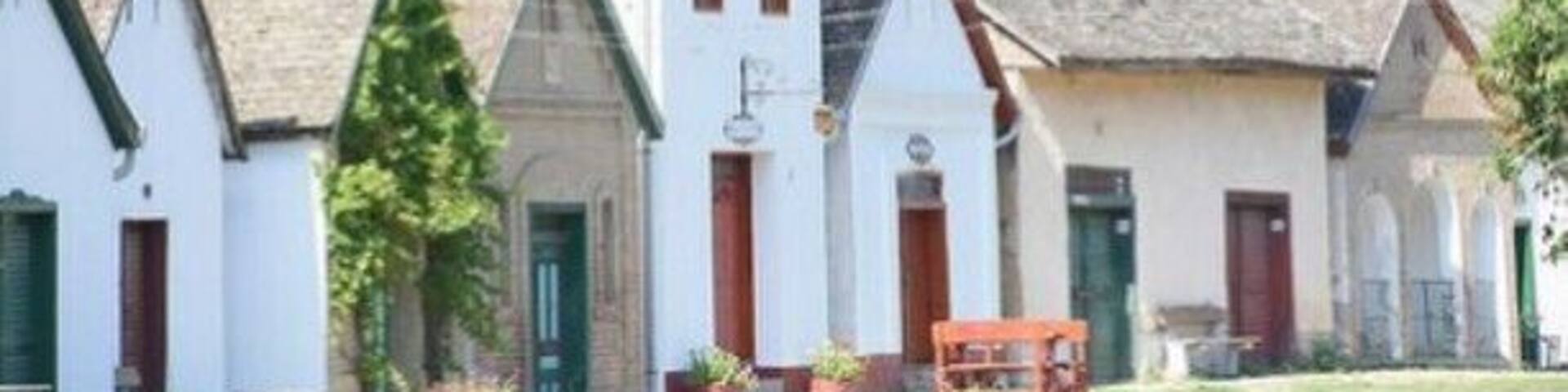 Villánykövesd is a small village near Pécs, famous for its two rows of wine cellers. (The red wine of the area Villány is concidered one of the best in Hungary.)