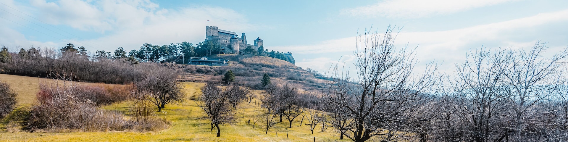 Watchtower of Boldogkő or Boldogko fortress with Boldogkővárallja village near tokaj region in Hungary