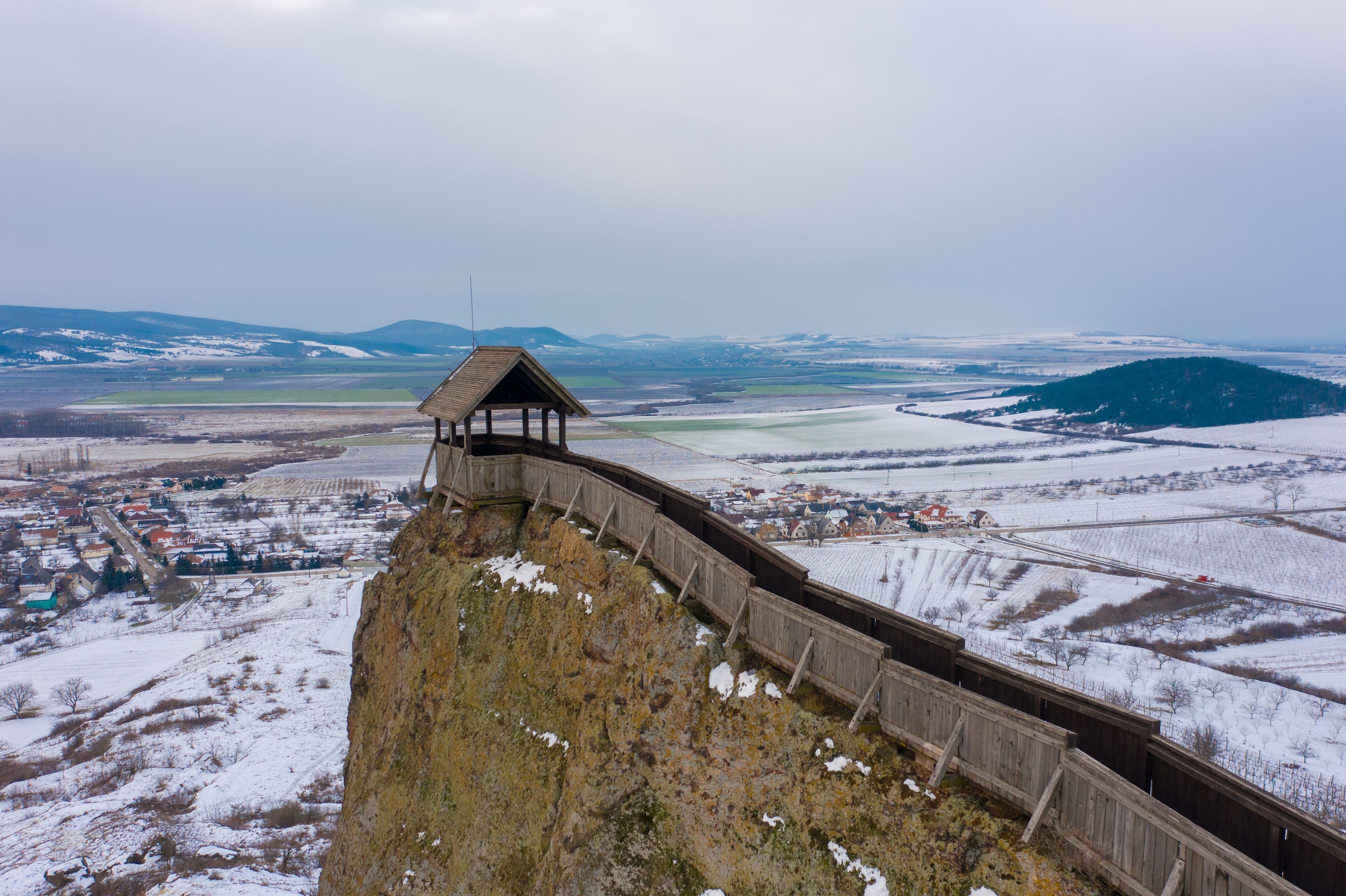 Boldogkőváralja, Hungary - Aerial view of the famous Castle of  Boldogkő which now closed due to construction.