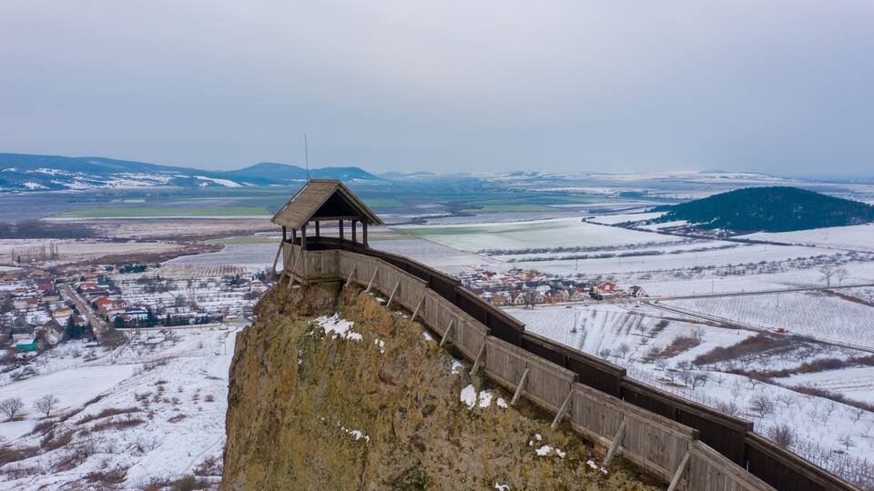 Boldogkőváralja, Hungary - Aerial view of the famous Castle of Boldogkő which now closed due to construction.