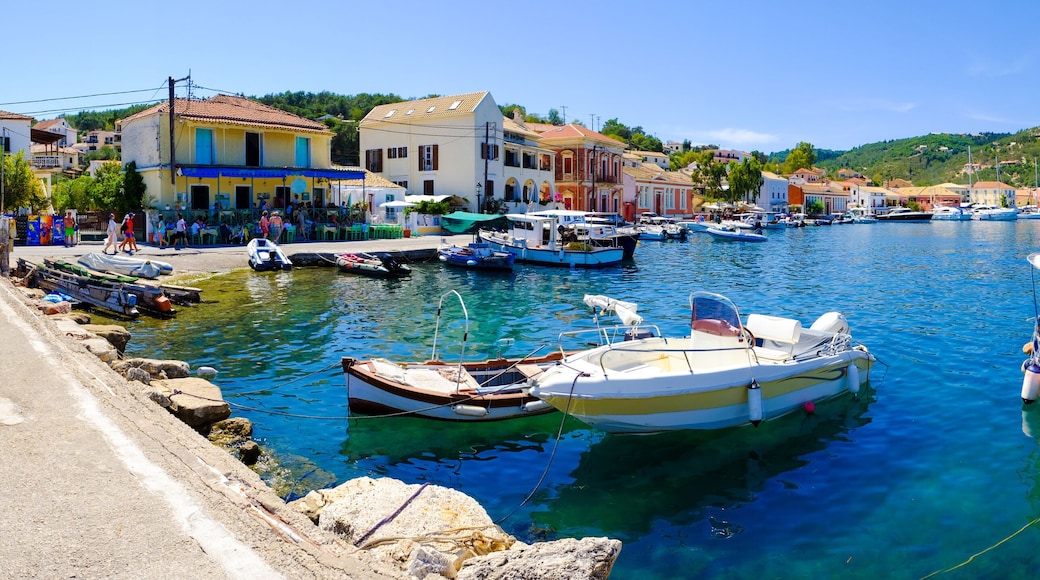 Paxos island panorama in the old harbour. Important touristic at