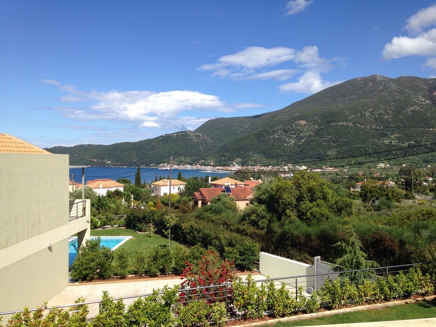 The view from the villa, looking out towards Sami from Karovomylos