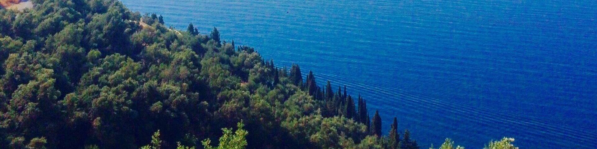 View from Villa Casa Del Máre above Agni Bay in northeastern Corfu.