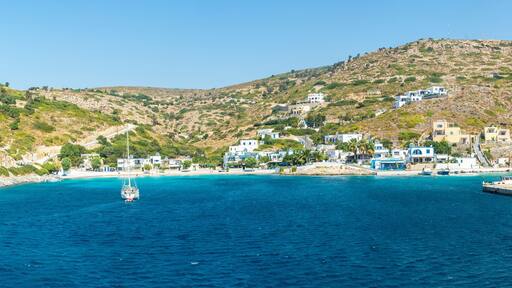 Agathonisi Island beach view in Greece Agothonisi is a small island in Aegean Sea.