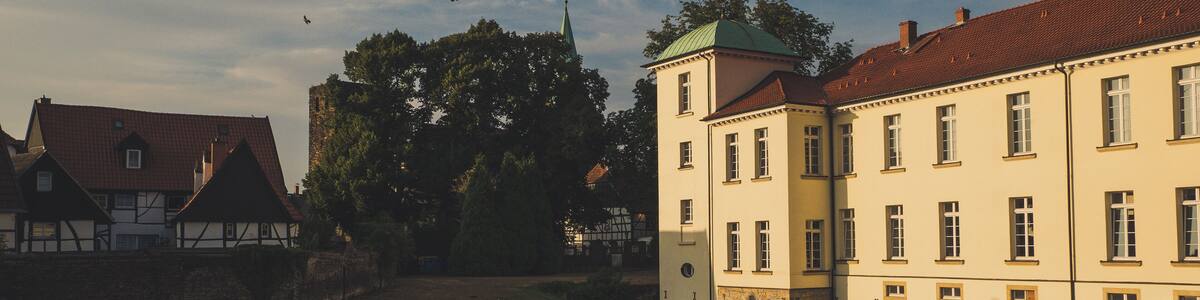 Westerholt Palace during the golden hour.
