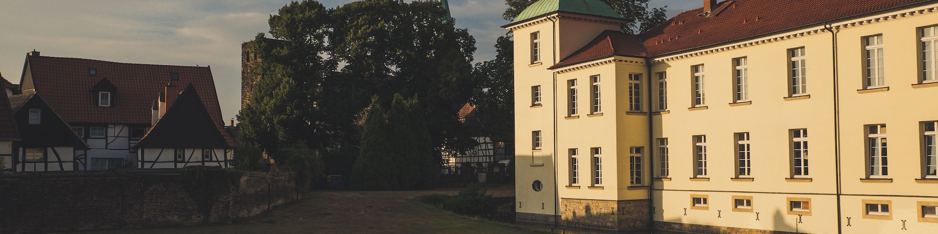 Westerholt Palace during the golden hour.