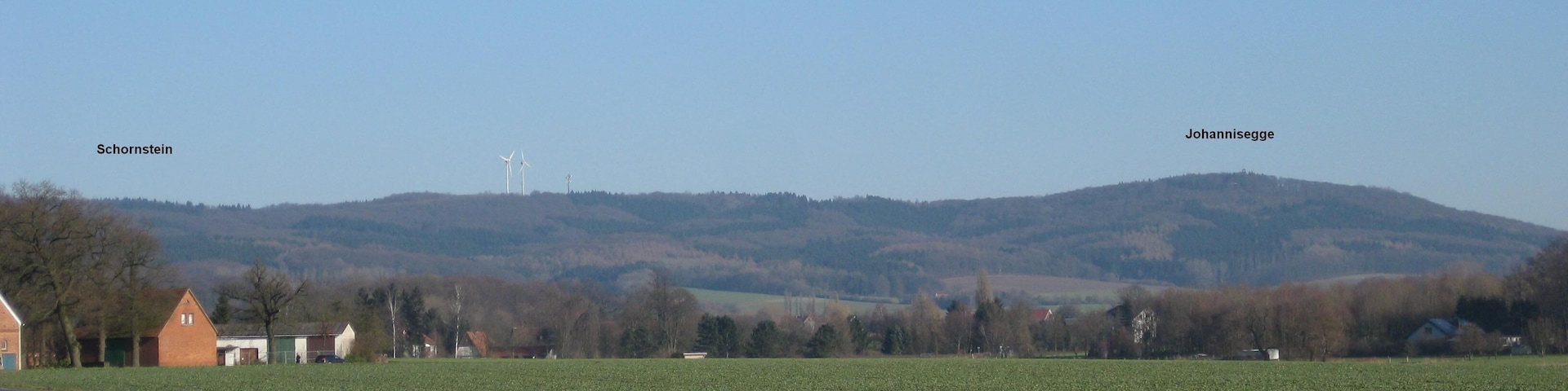 distant view of the nature reserve JohanniseggeâSchornstein in Borgholzhausen