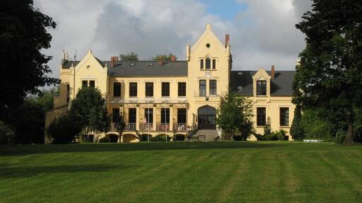 Manor house in Schwasdorf-Poggelow in Mecklenburg-Western Pomerania, Germany