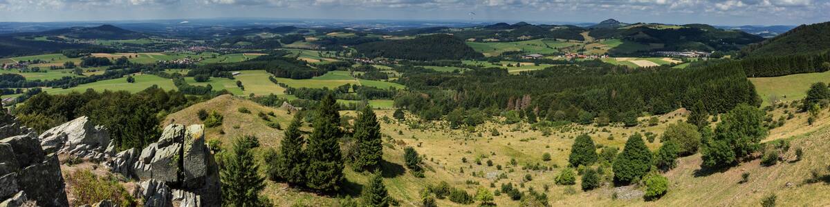 Panorama of the Rhoen low mountain range
